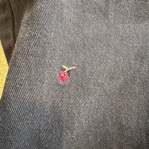 PacSun Coquette Rose Floral Embroidered Black High Rise Straight Jeans Size 28 - Picture 7 of 7